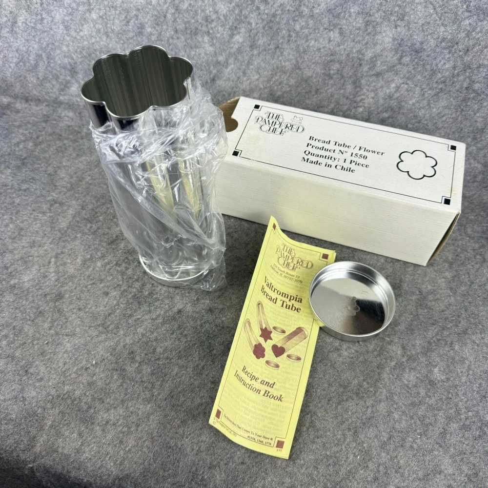 Pampered Chef Flower Bread Tube 1550 Valtrompia Stainless Steel Baking Mold NIB